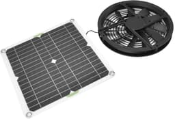 Zonnepaneel Afzuigventilator - Zonneventilator Kit - Temperatuur Reguleren - Waterdichte Motor - 10 Inch - Zwart — thumbnail 3