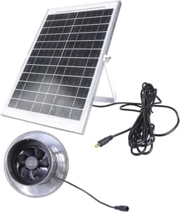 Zonne-energie Ventilator - Zonne Ventilator - Serre Ventileren - Waterdicht Ontwerp - 110mm - Zilver — thumbnail 5