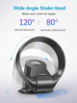 Bladeless Wandventilator - Wandventilator Afstandsbediening - Thuis Gebruiken - Stille Borstelmotor - 34 cm - Zwart — thumbnail 3