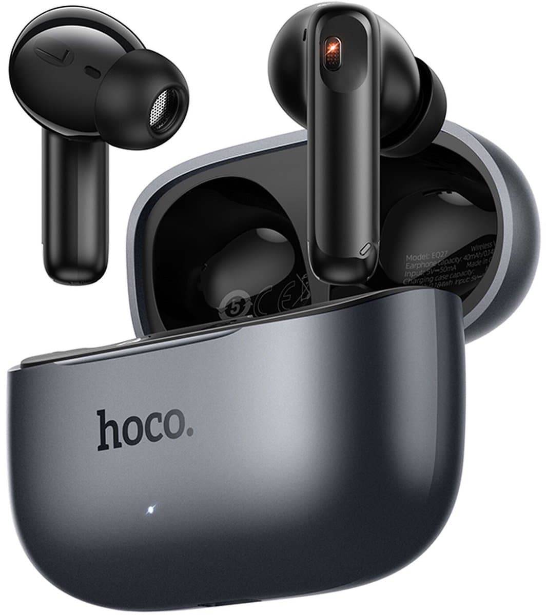 Hoco Draadloze Oordopjes - Noise Cancelling - AI Vertaling Functie - vertaal oortjes - 124 talen - Bluetooth 5.4 - Zwart — afbeelding 1