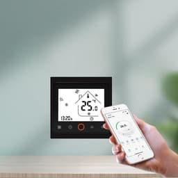 Slimme Thermostaat - Temperatuurregelaar WiFi - Verwarming Regelen - App en Spraakbesturing - 11 x 10 x 6 cm - Zwart — thumbnail 1
