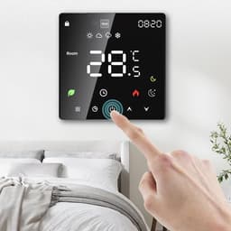 Slimme Thermostaat - Programmeerbare Regelaar - Energie Besparen - Nauwkeurige Vloerverwarming - 86x86x41mm - Wit — thumbnail 4