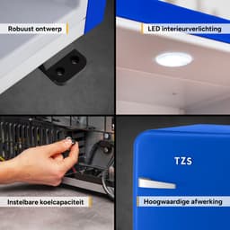 TZS First Austria Mini koelkast - Minibar - 40 liter - Vrijstaand - Volledig stil 22dB - Retro - Donkerblauw — thumbnail 3