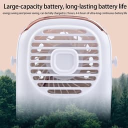 Draagbare Nekventilator - Oplaadbare Mini Fan - Reizen en Buiten - Stille Luchtstroom Modi - 4x9.5x4 cm - Wit — thumbnail 2