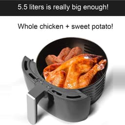 Heteluchtfriteuse Oven - Keukenapparaat - Gezond Koken - 6-in-1 Functionaliteit - 5.5 Liter - Zwart — thumbnail 3