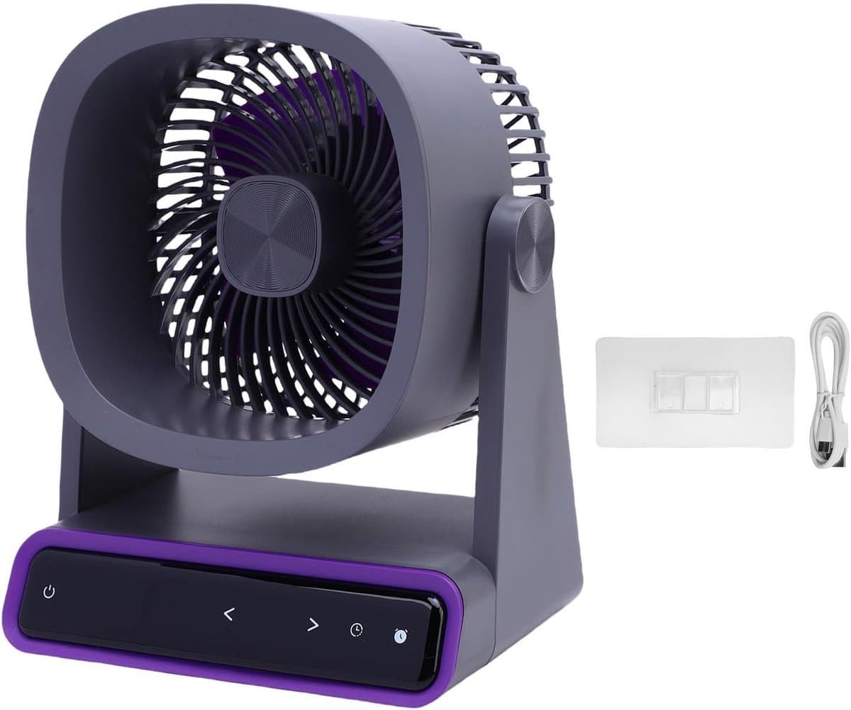 Bureauventilator - Ventilator tafelmodel - Koelte creëren - Stil ontwerp - 26D x 20W x 15H cm - Wit — afbeelding 1