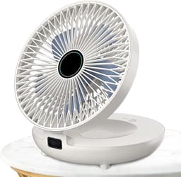 Wandventilator - Mini ventilator - Ruimte besparen - Opvouwbaar ontwerp - 9.4D x 20.5W x 9.4H cm - Wit — thumbnail 1