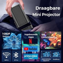 TYR® Mini Beamer - Projector - Beamer - Zwart - 18cm x 15cm x 14cm — thumbnail 3