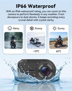 SIXWIN 1080P Dashcam motorfiets, wifi & app motorcamera met kleurennachtzicht, lusopname, afstandsbediening van - ShopVlot — thumbnail 4