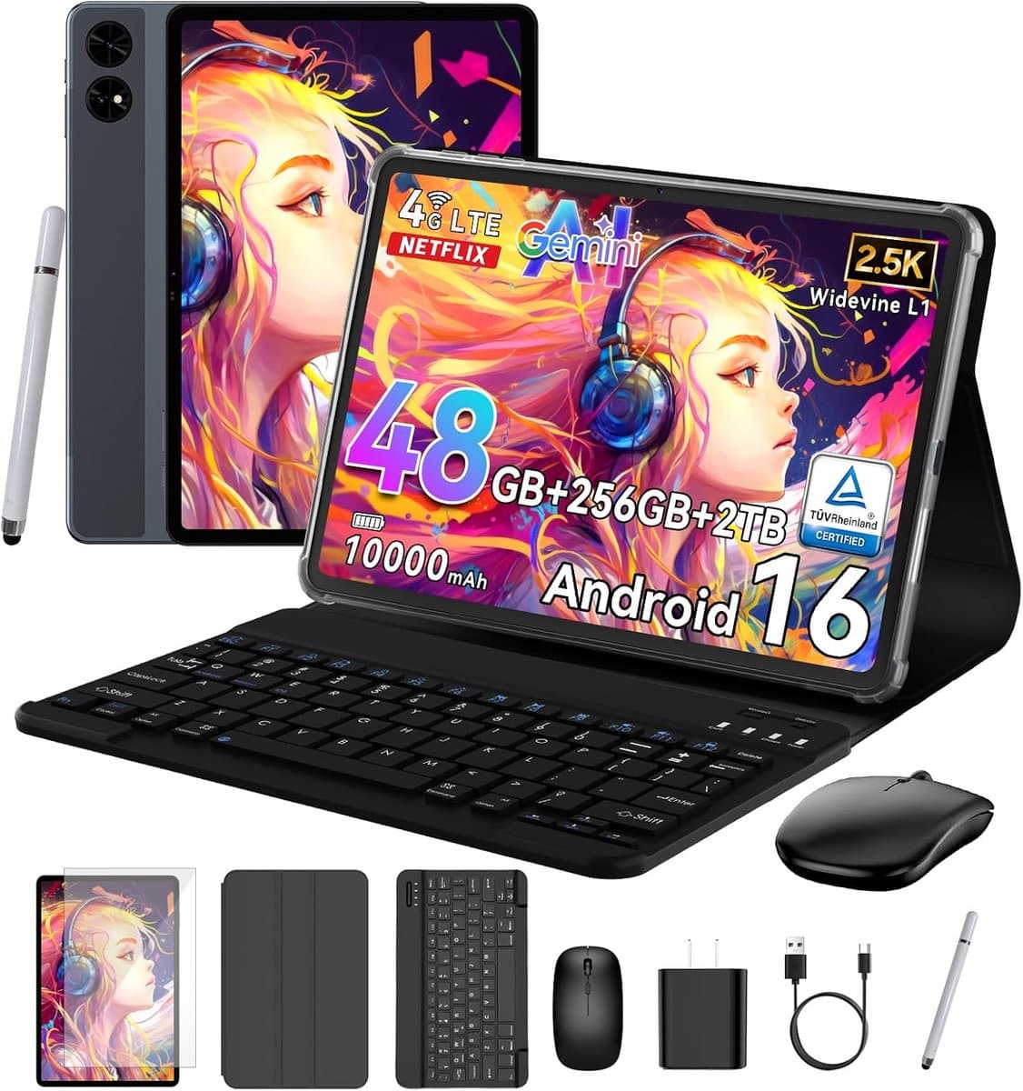 TABWEE 12 inh Tablet, 48 GB + 256 GB, 10000 mAh - ShopVlot — afbeelding 1