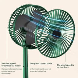 Uitschuifbare opvouwbare draagbare ventilator voor thuis, slaapzaal, drie snelheden, bureauventilator — thumbnail 3