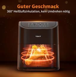 Airfryer - Heteluchtfriteuse - Gezond Koken - 10 Multifunctionele Programma's - 4.5 Liter - Zwart — thumbnail 3