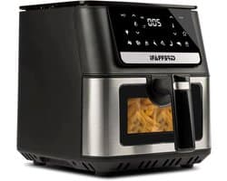 Heteluchtfriteuse - Airfryer - Gezond Koken - Verhoogd Dienblad - 65 Liter - Zwart