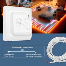 Slimme Inbouwthermostaat Wifi met Kristalglas, Digitale Kamerthermostaat, Compatibel met Alexa en Google Assistant, 16 Ampere, Grijs — thumbnail 2