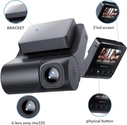 Dashcam Dubbel - Autocamera Rijcamera - Veilig Rijden - QuadHD Voor FullHD Achter - 170 Graden Kijkhoek - Zwart — thumbnail 3