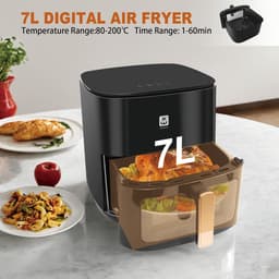 Grote Olievrije Luchtfriteuse 7 Liter met Kijkvenster en Touchscreen — thumbnail 5