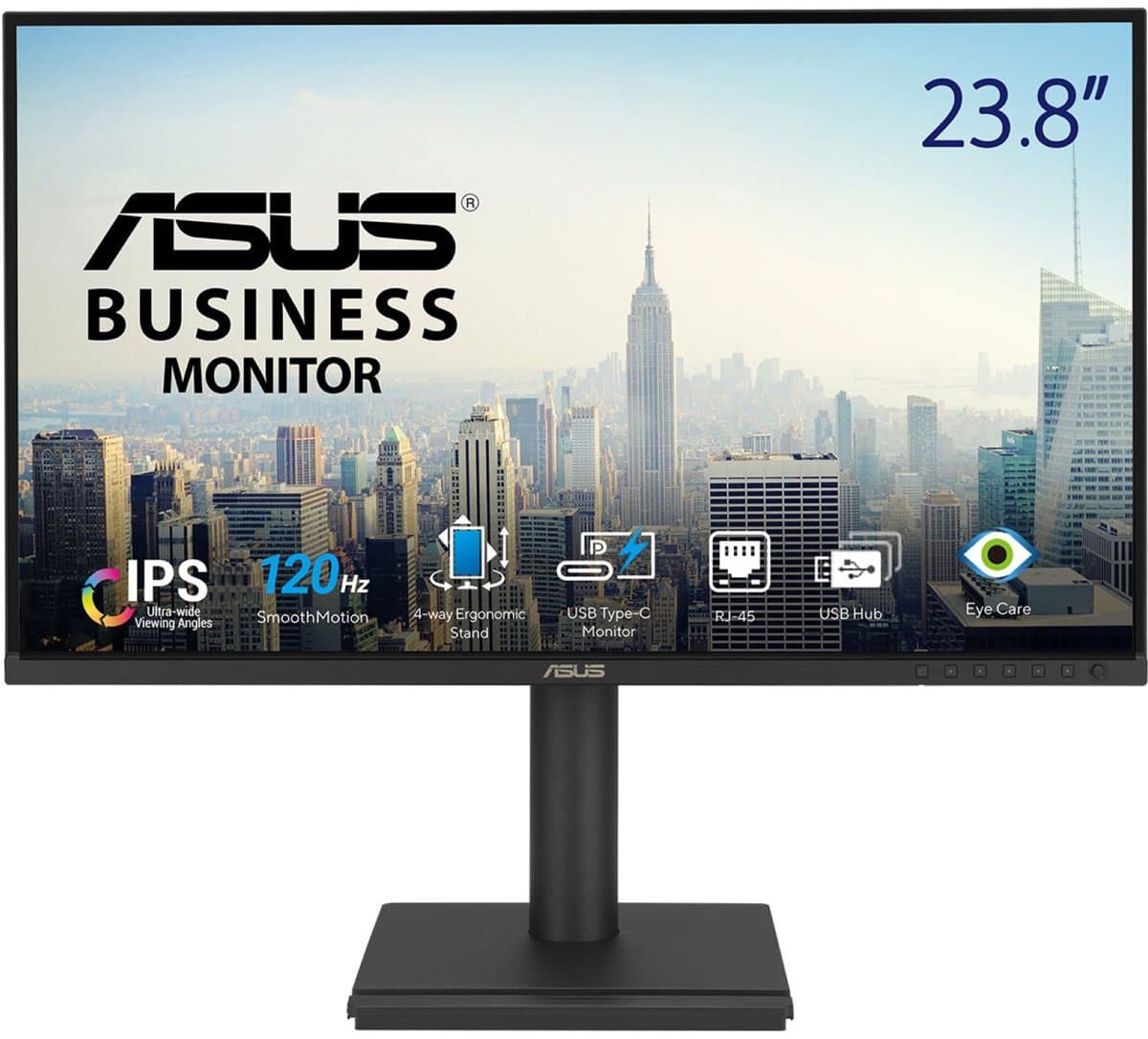 Asus Monitorscherm 23,8 Inch Voor Laptop Computer Fhd Ips 120Hz Hdmi Hub Rj45 — afbeelding 1