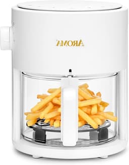 Glazen Airfryer - Convectieoven Mini - Knapperig Eten Bereiden - 360 Graden Warmtecirculatie - 3 Liter - Wit — thumbnail 1