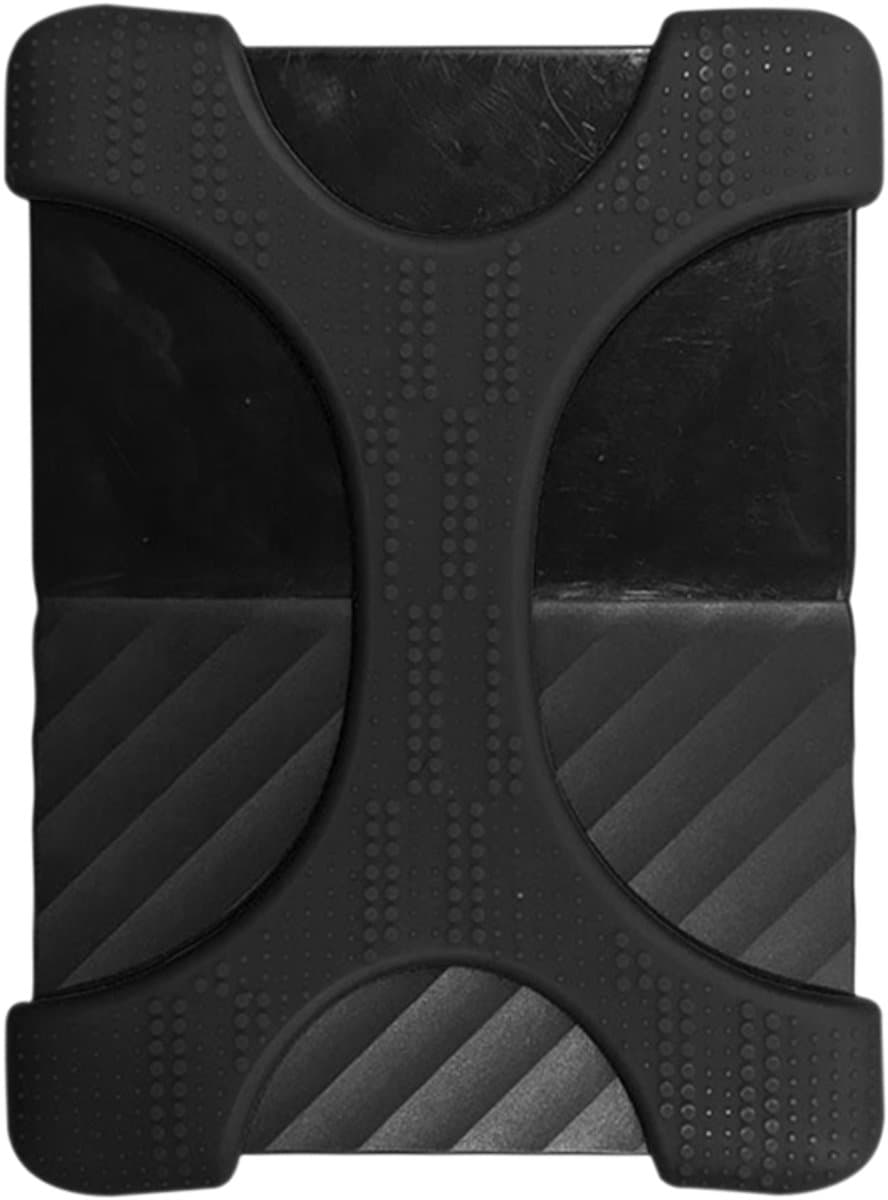 X Type 2,5 inch draagbare harde schijf siliconen hoes voor 2TB-4TB WD & SEAGATE & Toshiba draagbare harde schijf, zonder gat (zwart) — afbeelding 1