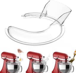 SnelShoppen - Splash Guard voor Keukenmachine 4.5 en 5-quart Tilt-Head, Perfecte Deksel voor Keukenmixers, Transparant, RVS, Glas en Keramiek, Vaatwas — thumbnail 1