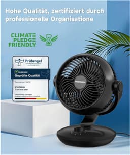 Desktop Air Circulator Fan, 3-Speed Stille Tafelventilator, 100° Verticaal en 80° Horizontaal Oscillerend, 24dB Laag Geluidsniveau, Draagbare Ventilator voor Binnen en Buiten. — thumbnail 3