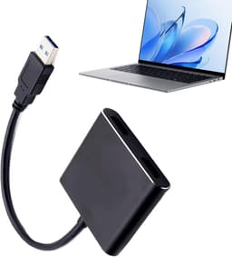 Adapter USB naar HD - Beeldschermconverter - Extra Scherm - Plug and Play - 1920x1080 - Zwart — thumbnail 1