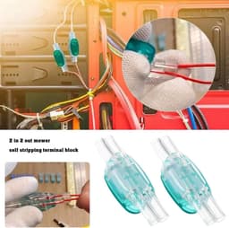 SnelShoppen - 10 Stuks Waterdichte Grasmaaier Kabelconnectoren, 4-Weg Kabelverbindingen, Voor Tuin, Groen, Voor 0.9-1.3mm Dikte, Voor Gardena, Bosch, — thumbnail 5