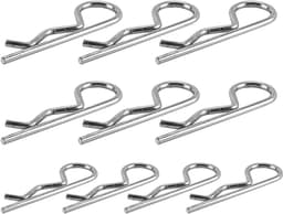 SnelShoppen - 10 Stuks Clip Pins 3.5mm Draad 75mm Hoog R-Vormige Veer Cotter Pin voor Tractor en Grasmaaier Bevestigingsmateriaal Zilver — thumbnail 3