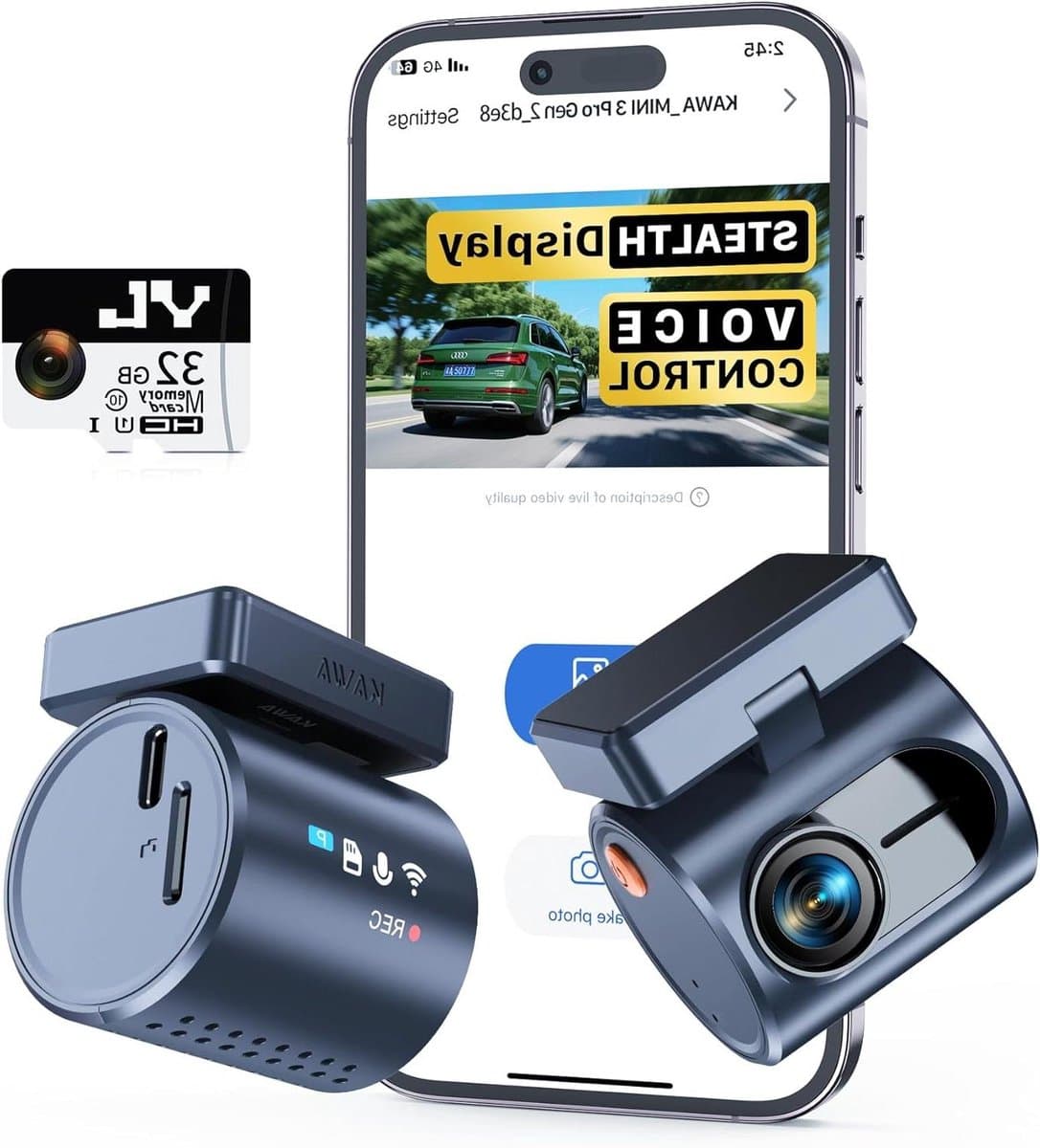 Auto Camera - Dashcam Voorruit - Veilig Rijden - Compact Stealth Design - 2K QHD Resolutie - Zwart — afbeelding 1