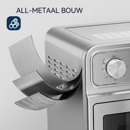 ROUNY Airfryer 8 L - Heteluchtfriteuse 1700 W - RVS Binnenkuip - Met Kijkvenster en Mechanische Knoppen - Instelbare Temperatuur 80-200 °C — thumbnail 3