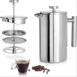 350 ml roestvrijstalen French press, dubbellaags filter, koffiezetapparaat/theemaker Geschikt voor opschenken, draagbaar Geschikt voor op de camping. — thumbnail 1