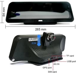 Dashcam voor Auto - 10” Android 8.1 Dashcam - IPS Touchscreen - ADAS Rijhulp - GPS Navigatie - WiFi - Dual Camera 1080P - Parkeermodus - G-Sensor - 4G 6m Camera aan de Achterkant - Zwart — thumbnail 5