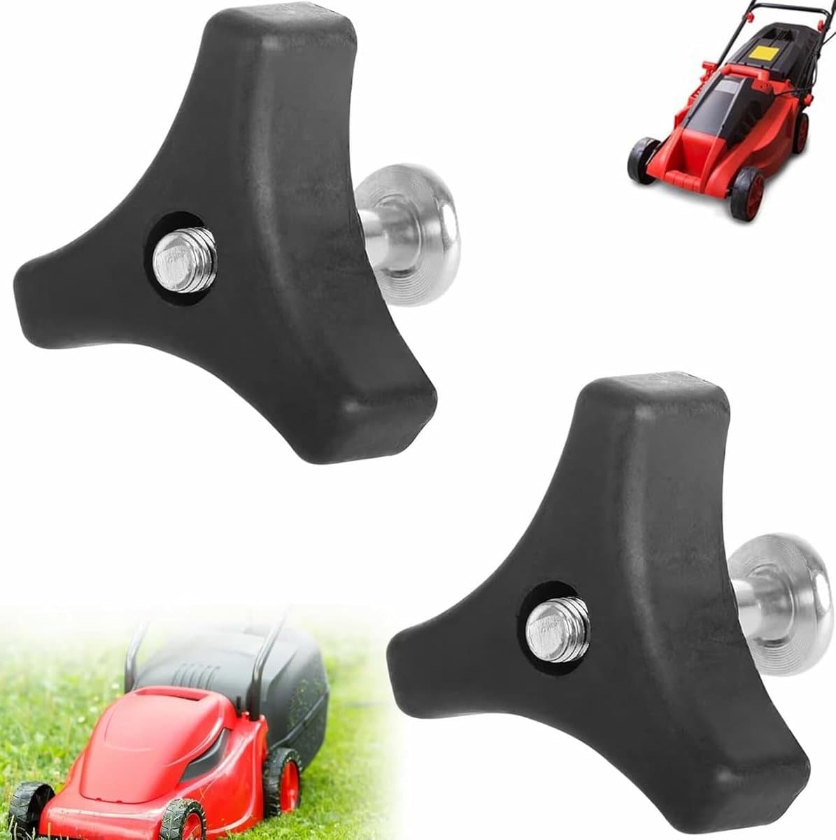 SnelShoppen - Universele Grijphandgreep voor Grasmaaier met Bevestigingsbouten, Ergonomisch en Duurzaam, 2 Stuks, Tuinaccessoires, Vervangonderdelen v — afbeelding 1