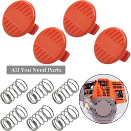 SnelShoppen - Spool Cover en Springs voor Brush Cutter, 4 Spool Covers + 2 Springs, Vervangingsonderdelen, Grasmaaier Accessoires, Tuingereedschap, Zw — thumbnail 2