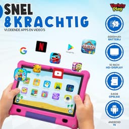 SnelShoppen - Kinder Tablet 10 inch - Android 15 - 64GB - Inclusief Hoes - Kindvriendelijke Tablet met Ouderlijk Toezicht - Ideaal voor Kinderen - WiF — thumbnail 3