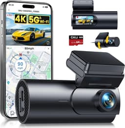 Dashcam voor auto - Donkerzwart - 3 x 5 x 10 cm - 4K Voor- en Achtercamera met GPS en WiFi - Compacte Auto Beveiliging — thumbnail 1