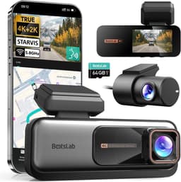 Dashcam voor auto - Zwart - G980H met spraakbesturing - 4K+2K dubbele camera met GPS en nachtzicht - Voor veilig rijden — thumbnail 1