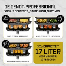 GOURMETmaxx FryUp3 Verticale heteluchtfriteuse 3 kamers | Airfryer XXL met 3 grillrekken en 3 kijkvensters | heteluchtfriteuse XXL - 17 l | Air Fryer friteuse zonder olie — thumbnail 4