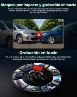 360 Graden Dash Cam - Zwart - 4 Kanaals Camera - WiFi Verbinding - Voor Auto's — thumbnail 5