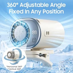 LISM - Autoventilator met display, draagbaar mini-koelsysteem Geschikt voor in de auto, handsfree autoventilator, 360° draaibare draagbare mini-ventilator (199 snelheden), werkingstype — thumbnail 2