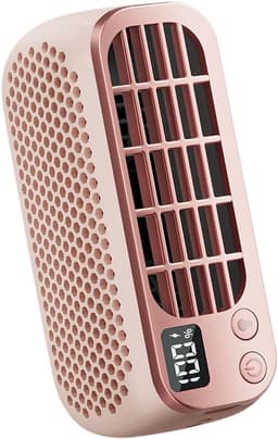 Draagbare USB-ventilator zonder bladen, compacte ventilator voor thuis en buitenshuis, mini-nachtlampje, 5 instelbare snelheden, roze. — thumbnail 1