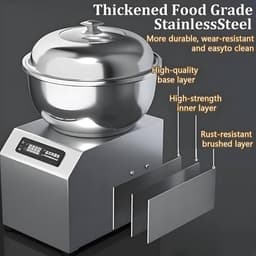 Elektrische Mixer - Deegmachine Keuken - Bakken Deeg Maken - Krachtige Kneedfunctie - 5kg/8kg Capaciteit - Zilver — thumbnail 5