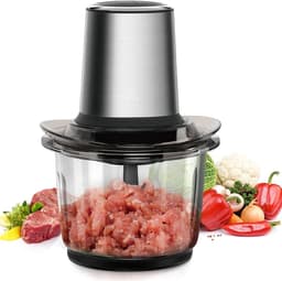 Elektrische Hakmolen - Keukenmachine - Maaltijden Bereiden - 4 Roestvrijstalen Messen - 1.5L Glazen Kom - Multicolor — thumbnail 1