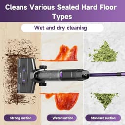 Draadloze Nat & Droog Stofzuiger – 3-In-1 Schoonmaakmachine – Stofzuiger Mop Reiniger – Zelfreinigend Systeem – 45 Min Batterijduur – Rand- En Hoekreiniging — thumbnail 3