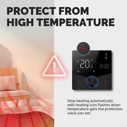 Slimme Thermostaat - Temperatuurregelaar App - Energie Besparen - 7-Daags Programma - Inbouw Paneel - Zwart — thumbnail 5