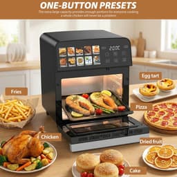 M-Goods - Airfryer XXL 10L - Heteluchtfriteuse - Digitale Air Fryer - 11 Kookprogramma’s - 1800W - Zonder Olie — thumbnail 3