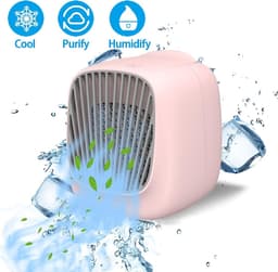 Draagbare Airconditioner - Mini Koeler - Desktop Koeling - Water Mist Luchtbevochtiger - Compact Ontwerp - Wit — thumbnail 5