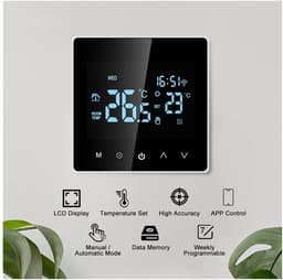 Digitale Thermostaat - Slimme Regelaar - Verwarming Instellen - Wekelijks Programmeerbaar - LCD Touch Display - Wit — thumbnail 5