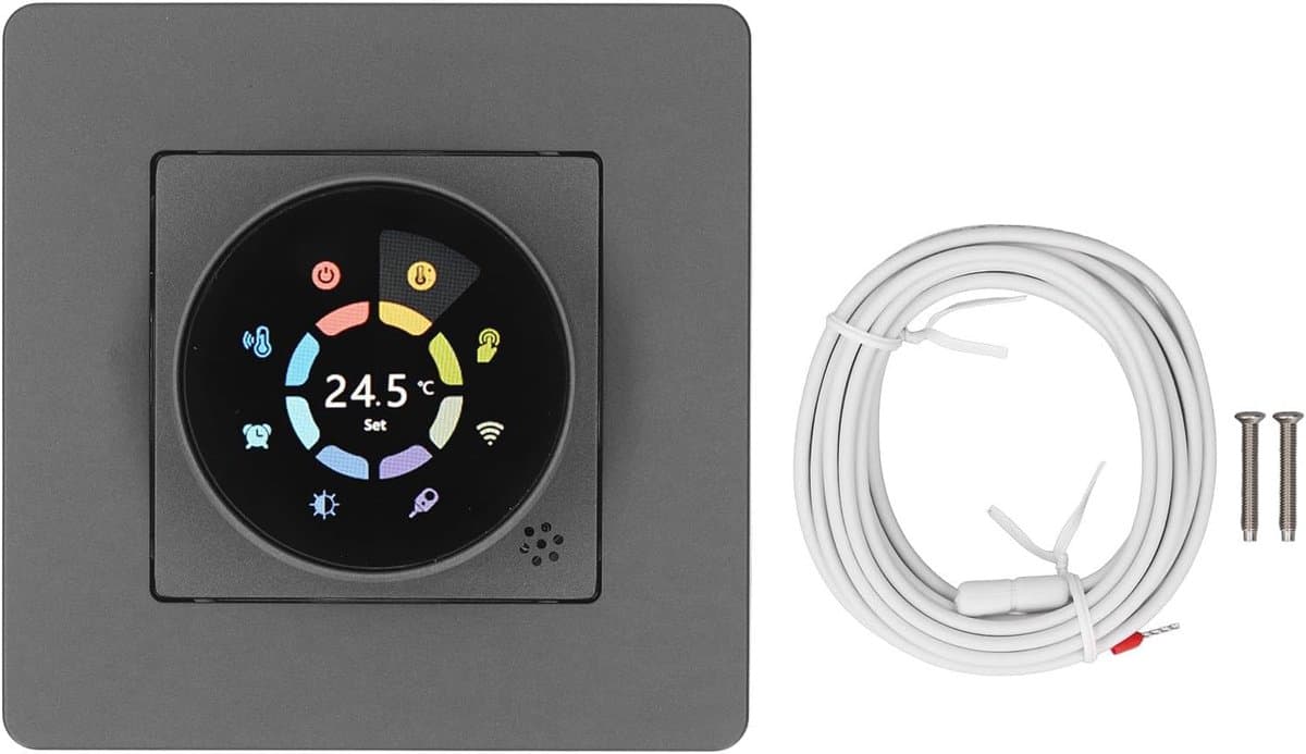 Slimme Thermostaat - Verwarming Schakelaar - Energie Besparen - Instelbare Achtergrondverlichting - 16A - Zwart — afbeelding 1