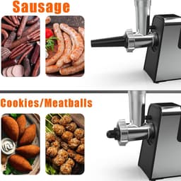 Elektrische Keukenmachine - Vleesmolen Rasp - Maaltijden Bereiden - 2-in-1 Multifunctioneel - 600W - Zilver — thumbnail 4